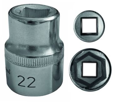 Protec PSSL22 1/2Z 6-kt 22mm Steckschlüssel-Einsatz,(05105938)