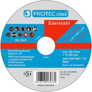 PROTEC.class PTIN115 Inox 115x1,0x22mm (PK=10Stk) Trennscheibe (05106538)