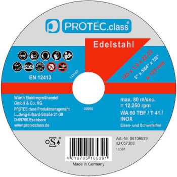PROTEC.class PTIN125 Inox 125x1,0x22mm (PK=10Stk) Trennscheibe (05106539)