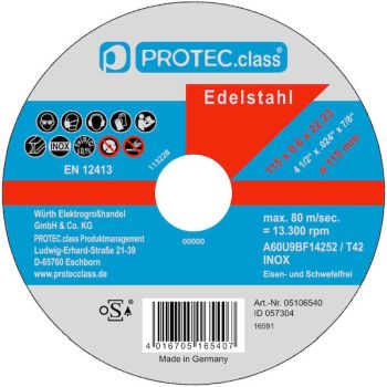 PROTEC.class PTINS115 Inox 115x0,6x22mm (PK=10Stk) Trennscheibe (05106540)