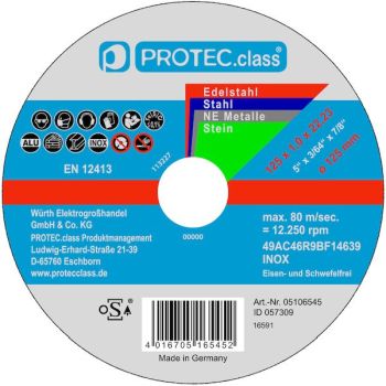 PROTEC.class PTMU125 Multi 125x1,0x22mm (PK=10Stk) Trennscheibe (05106545)