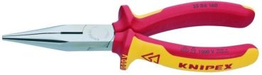 Knipex chrom isol. 160mm VDE 1000V Flachrundzange mit Schneide (25 06 160)