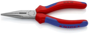 Knipex pol. isol. 160mm Flachrundzange mit Schneide (25 02 160)