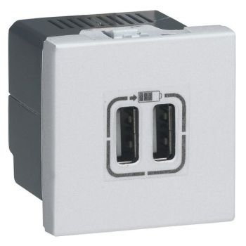 Legrand MSC 2fach aluminium USB-Lademodul (079394)