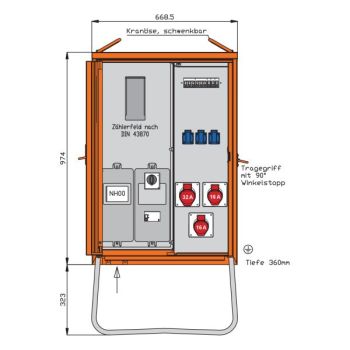 Walther WAV0100R1 22kVA Anschlussverteiler (WAV0100R1)