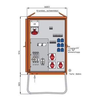 Walther WV0363R1 55kVA Anschlussverteiler (WV0363R1)