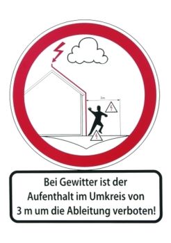 DEHN 297x210x0,7mm ¿Bei Gewitter ¿¿ Hinweisschild (480699)