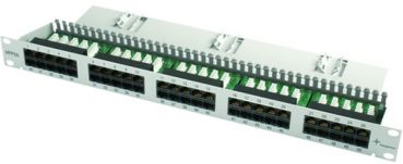 Telegärtner MPPI50-H 1HE RAL7035 grau mit Adern-M. 19 Patchpanel ISDN/TEL (100007039)"