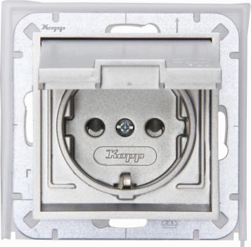 Heinrich UP-FR Steckd.HK07.1f.stahlfarben SCHUKO-Steckdose (954047001)