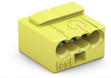 Wago 4polig Micro 0,6-0,8qmm gelb Verbindungsdosenklemme (243-504)