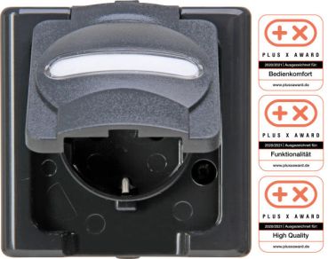 Heinrich AP-FR Steckdose1f. BlueElectric anthrazi Schutzkontakt-Steckdose (103315007)