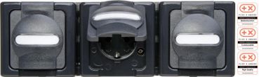 Heinrich AP-FR Std3f.wgr. BlueElectric anthrazit Schutzkontakt-Steckdose (131315006)