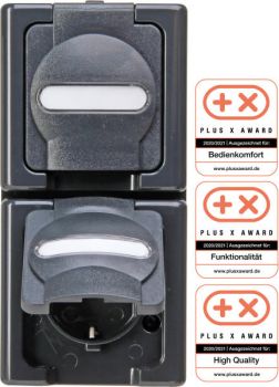 Heinrich AP-FR Std2f.skr. BlueElectric anthrazit Schutzkontakt-Steckdose (131415009)