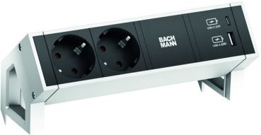 Bachmann DESK2 2xCEE7/3 1xUSB A&C 22W 0,2m Steckdosenleiste (902.932)