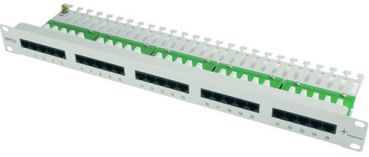 Telegärtner 25xRJ45U MPPI25-H 1HE RAL7035 Patchpanel 19 Telefon ISDN Cat3 (100007031)"