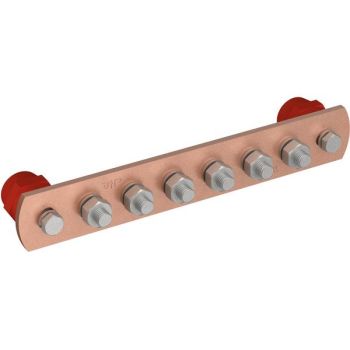 Pröpster Cu 2 Isolatoren, 6 Anschlüsse M10 Potentialausgleichsschiene (2072)