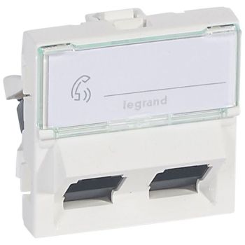 Legrand Mosaic 2-f.RJ45 45° Kat 6 UTP 2-mod.uws Steckdose (076504)