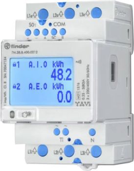 Finder LCD 2 x S0 IR NFC MID Multifunktions-Energiezähler (7M.38.8.400.0112)