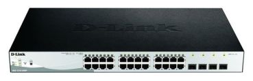 D-Link 24x10/100/1000 + 4xCombo (SFP) 19" Smart+ Managed PoE Switch (DGS-1210-28MP/E)