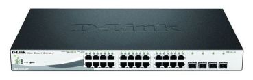 D-Link 24x10/100/1000 + 4xCombo (SFP) 19" Smart+ Managed PoE Switch (DGS-1210-28P/E)