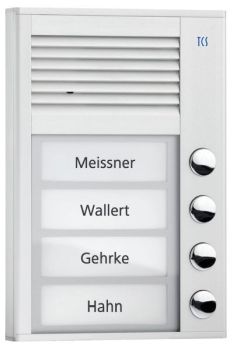 TCS PAK04-EN Audio 4 Tasten 1-r. AP silber Audio-Türstation (PAK04-EN)