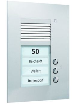 TCS PUK03/1-EN UP 3 Tasten 1spaltig silber Audio-Türstation (PUK03/1-EN)