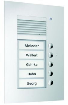 TCS PUK05/1-EN UP 5 Tasten 1spaltig silber Audio-Türstation (PUK05/1-EN)