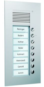 TCS PUK08/1-EN UP 8 Tasten 1spaltig silber Audio-Türstation (PUK08/1-EN)