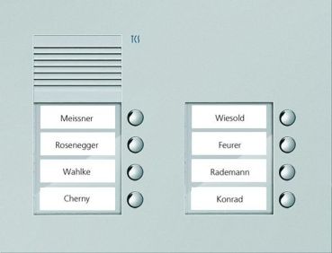 TCS PUK08/2-EN UP 8 Tasten 2spaltig silber Audio-Türstation (PUK08/2-EN)