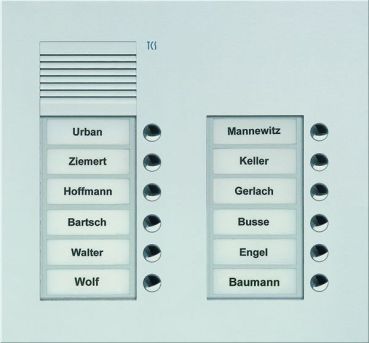 TCS PUK12/2-EN UP 12 Tasten 2spaltig silber Audio-Türstation (PUK12/2-EN)