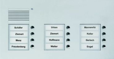 TCS PUK12/3-EN UP 12 Tasten 3spaltig silber Audio-Türstation (PUK12/3-EN)
