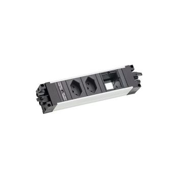 Bachmann STEP ALU 2XCH 1XCM GST18LÄNGE 220MM Steckdosenleiste (906.0219)