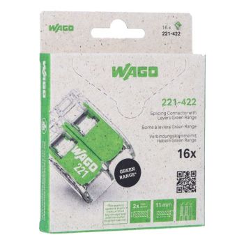 Wago Green Range 2 Leiter 4gmm transparent Verbindungsklemme Blister (221-422/995-016)