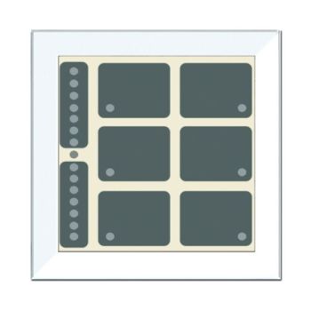 Issendorff rahmenlos 8 Tas. 6LEDs Bargr. TS weiss Glas-Tastenfeld (30288)