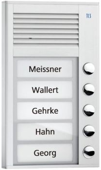 TCS PAK05-EN Audio 5 Tasten 1-r. AP silber Audio-Türstation (PAK05-EN)