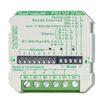 Schalk 4Kanal 3V DC UP inkl. Batterie Funk-Sender (FS3U4B)