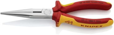 Knipex chrom isol. 200mm VDE 1000V Flachrundzange mit Schneide (26 16 200)