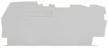 Wago 0,8mm dick für 3-Leiter-Klemmen grau Abschluss- Zwischenplatte (2102-1391)