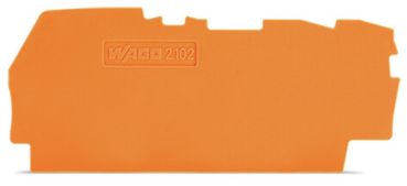 Wago 0,8mm dick für 3-Leiter-Klemmen orange Abschluss- Zwischenplatte (2102-1392)