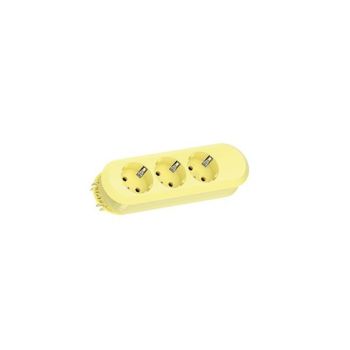 Bachmann SMART 3xCEE7/3 1,5m Lemon Yellow Tischsteckdose (387.2704)