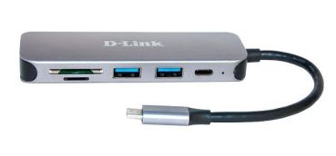 D-Link 5-in-1 USB-C Hub mit Card Reader, 2x USB Hub (DUB-2325/E)