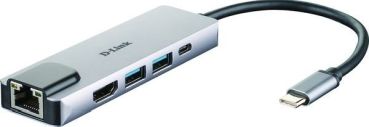 D-Link USB-C 5-Port USB 3.0 Hub mit HDMI und Et Hub (DUB-M520)