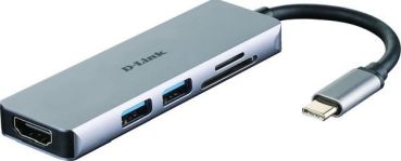 D-Link USB-C 5-Port USB 3.0 Hub mit HDMI und SD Hub (DUB-M530)