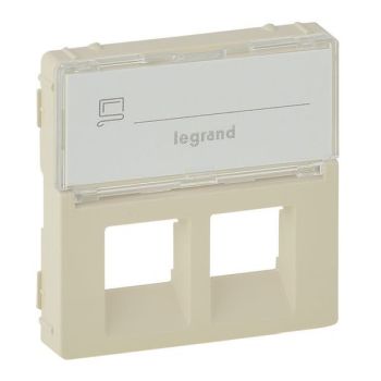 Legrand VLIFE RJ11/RJ45 BF 2fach mandelweiss Abdeckung (755481)