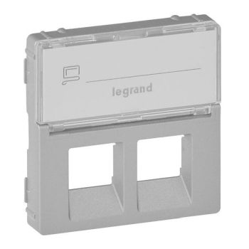 Legrand VLIFE RJ11/RJ45 BF 2fach alu Abdeckung (755482)