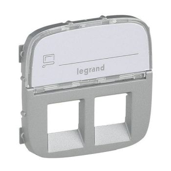 Legrand V.ALL RJ11/RJ45 BF 2fach alu Abdeckung (755487)