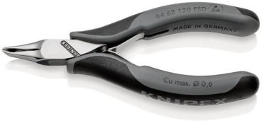 Knipex ESD mit Mehrkomponenten-Hüllen 120mm Elektronik-Schrägschneider (64 62 120 ESD)