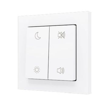 Zennio ZS55 Soft für 4 Binäreing. 55x55 ws matt Doppeltaster (ZS552PB4MW)