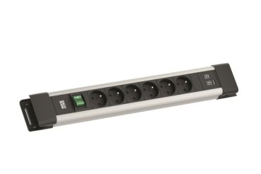 Bachmann 6xUTE 1xSch 1xUSB A/C 22W 2,0m CEE7/7 gr Steckdosenleiste (BM005939)