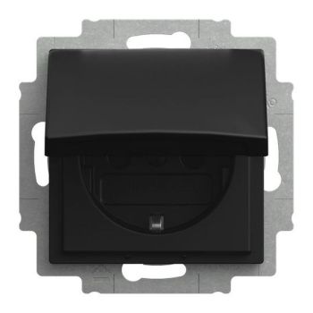 Busch-Jaeger 20 EUKB-915 m.Klappdeckel Safety+ sw m Steckdoseneinsatz SCHUKO (2CKA002013A5540)